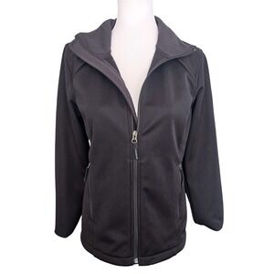 The North Face Womens Softshell Jacket Black Full Zip Hoodie Sz M